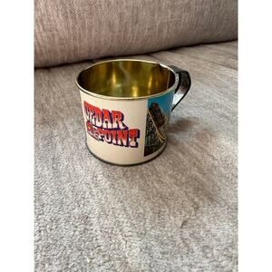 Cedar Point Tin Cup Amusement Park Souvenir Prize Vintage Roller Coaster